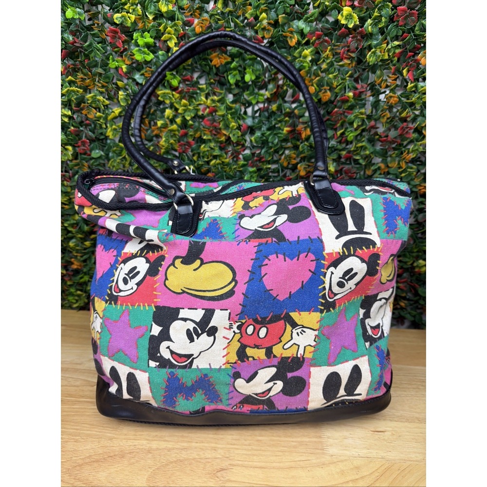Mickey Mouse & Co‎ Large Tote Canvas Bag Heads Disney Honey Fashions Vintage GUC